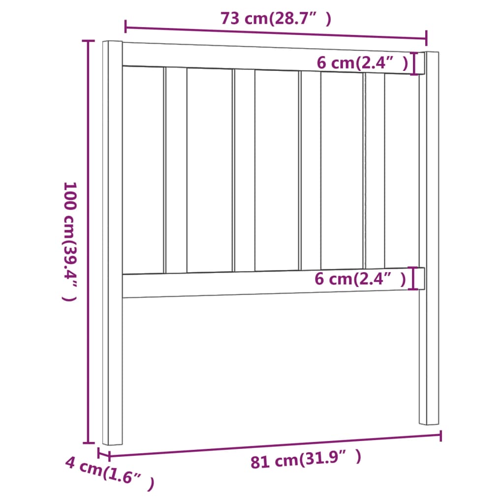 Hoofdbord 81X4X100 Cm Massief Grenenhout