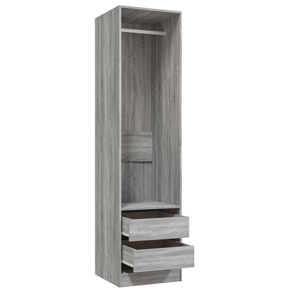 Kledingkast Met Lades Bewerkt Hout Grijs Somoma Grijs Sonoma