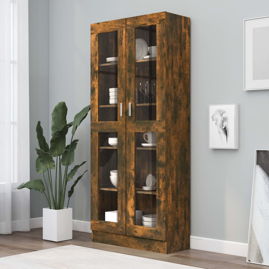 Vitrinekast 82,5X30,5X80 Cm Bewerkt Hout