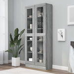 Vitrinekast 82,5X30,5X80 Cm Bewerkt Hout