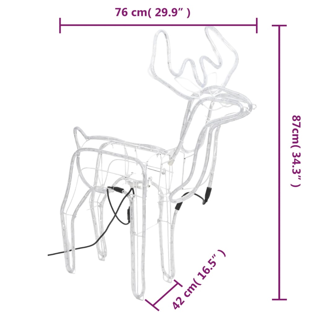 Kerstfiguur Rendier Met Bewegende Kop Koudwit 76X42X87 Cm