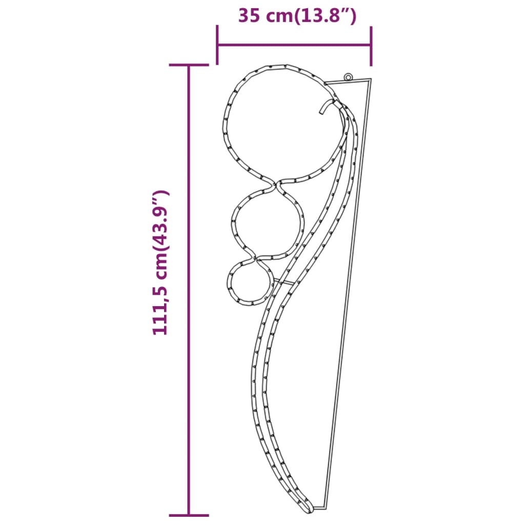 Lichtkabels Balvormig Warmwit 115,5X35X4,5 Cm