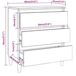 Dressoir 60X35X69 Cm Bewerkt Hout Kleurig