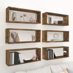 Wandschappen Kubus 60X15X23 Cm Bewerkt Hout