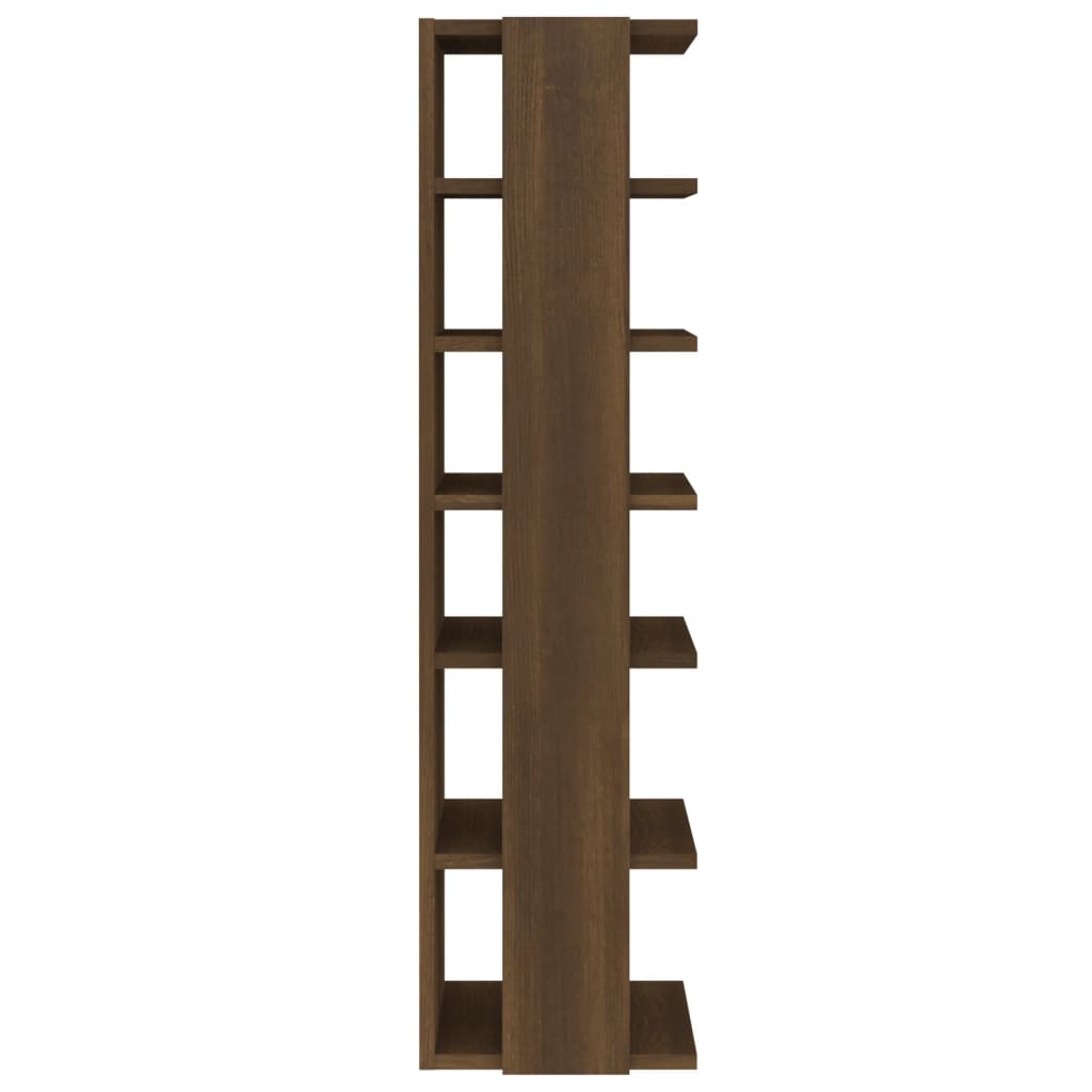 Schoenenrekken 27,5X27X102 Cm Bewerkt Hout Bruineiken