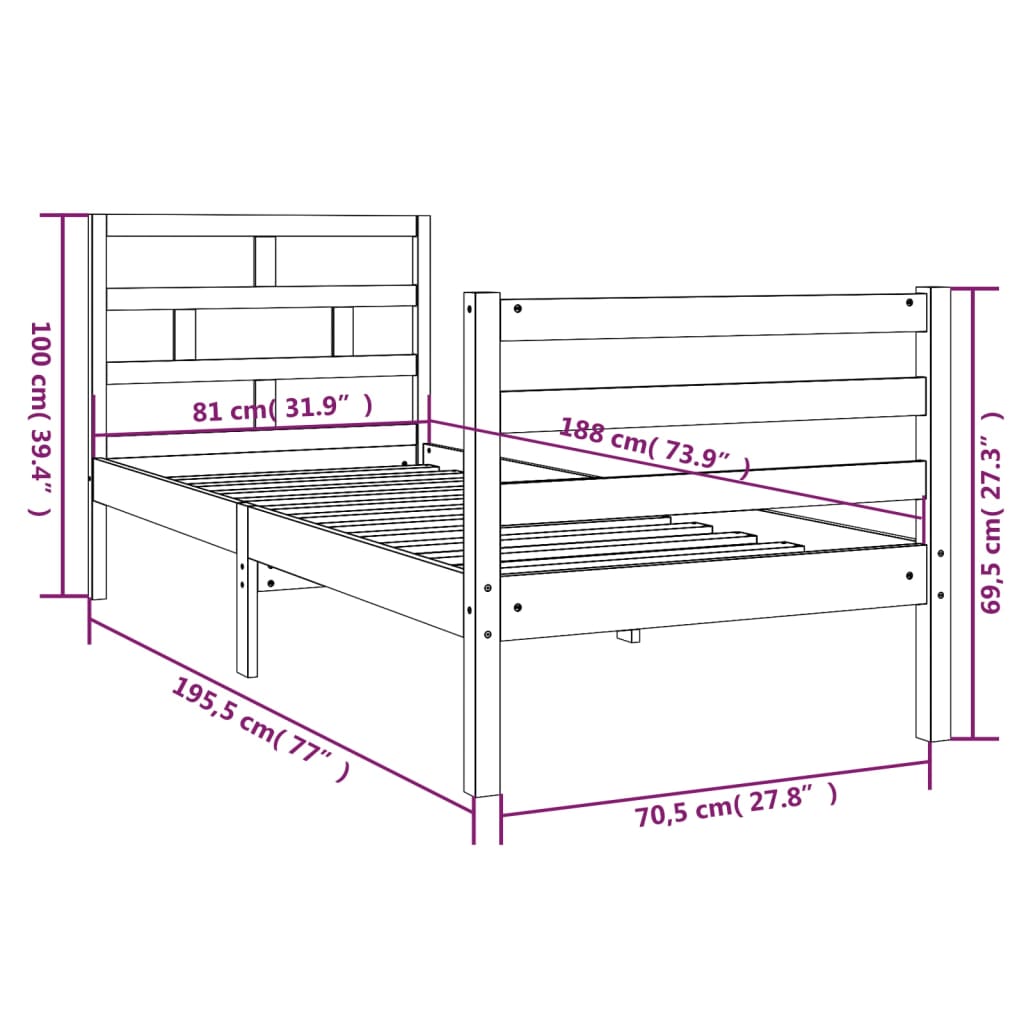 Bedframe Massief Hout