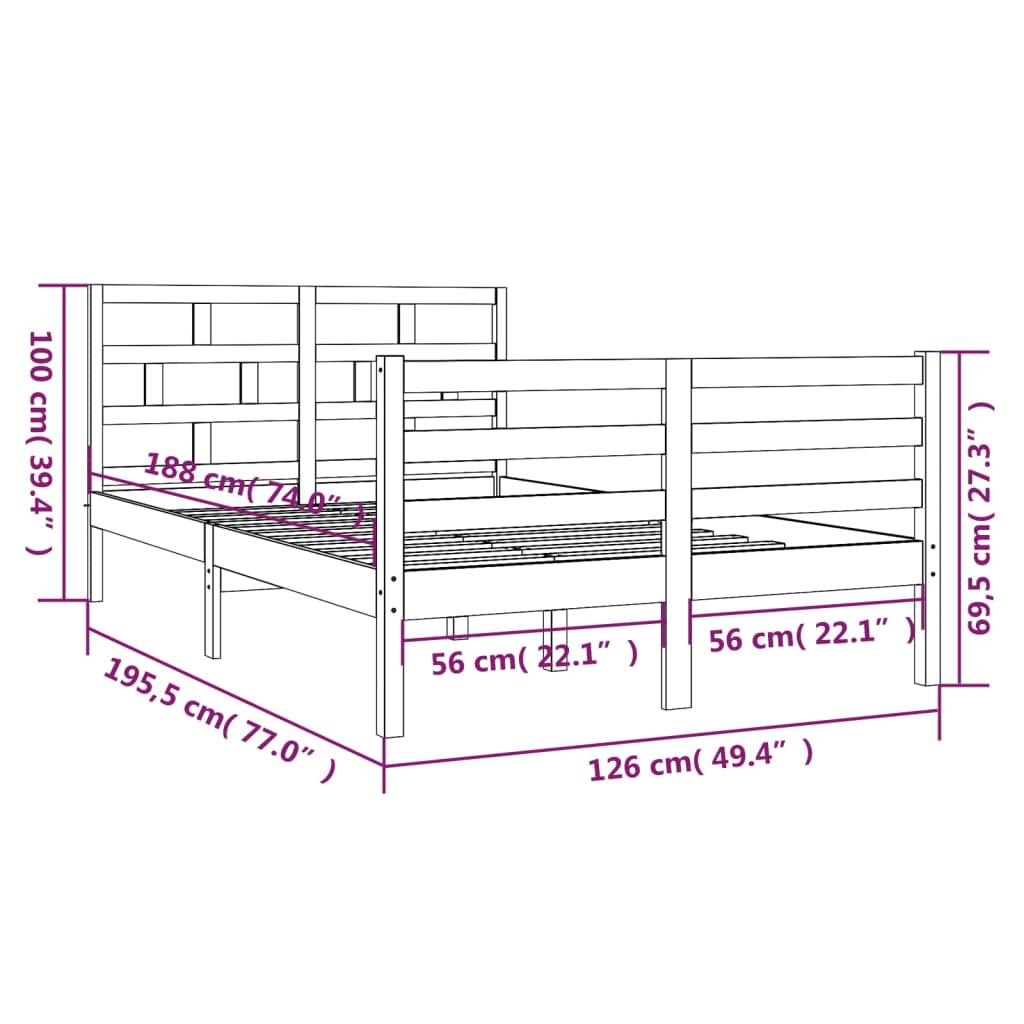 Bedframe Massief Hout