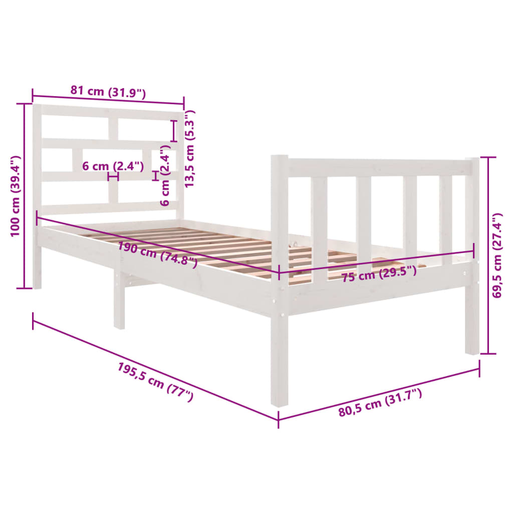 Bedframe Massief Grenenhout