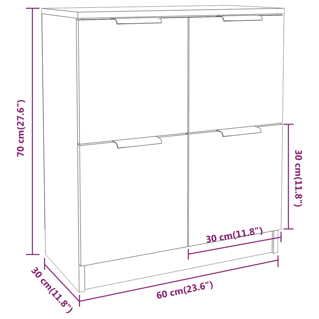 Dressoir 60X30X70 Cm Bewerkt Hout