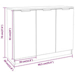 Dressoir 90,5X30X70 Cm Bewerkt Hout