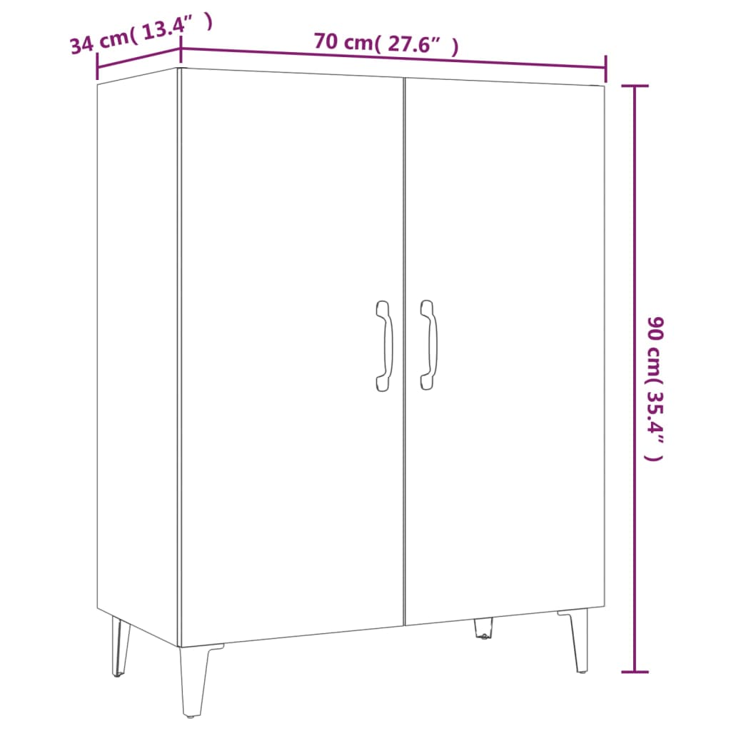 Dressoir 70X34X90 Cm Bewerkt Hout