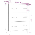 Dressoir 70X34X90 Cm Bewerkt Hout
