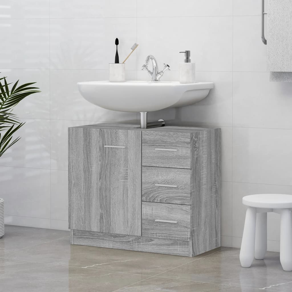 Wastafelkast 63X30X54 Cm Bewerkt Hout