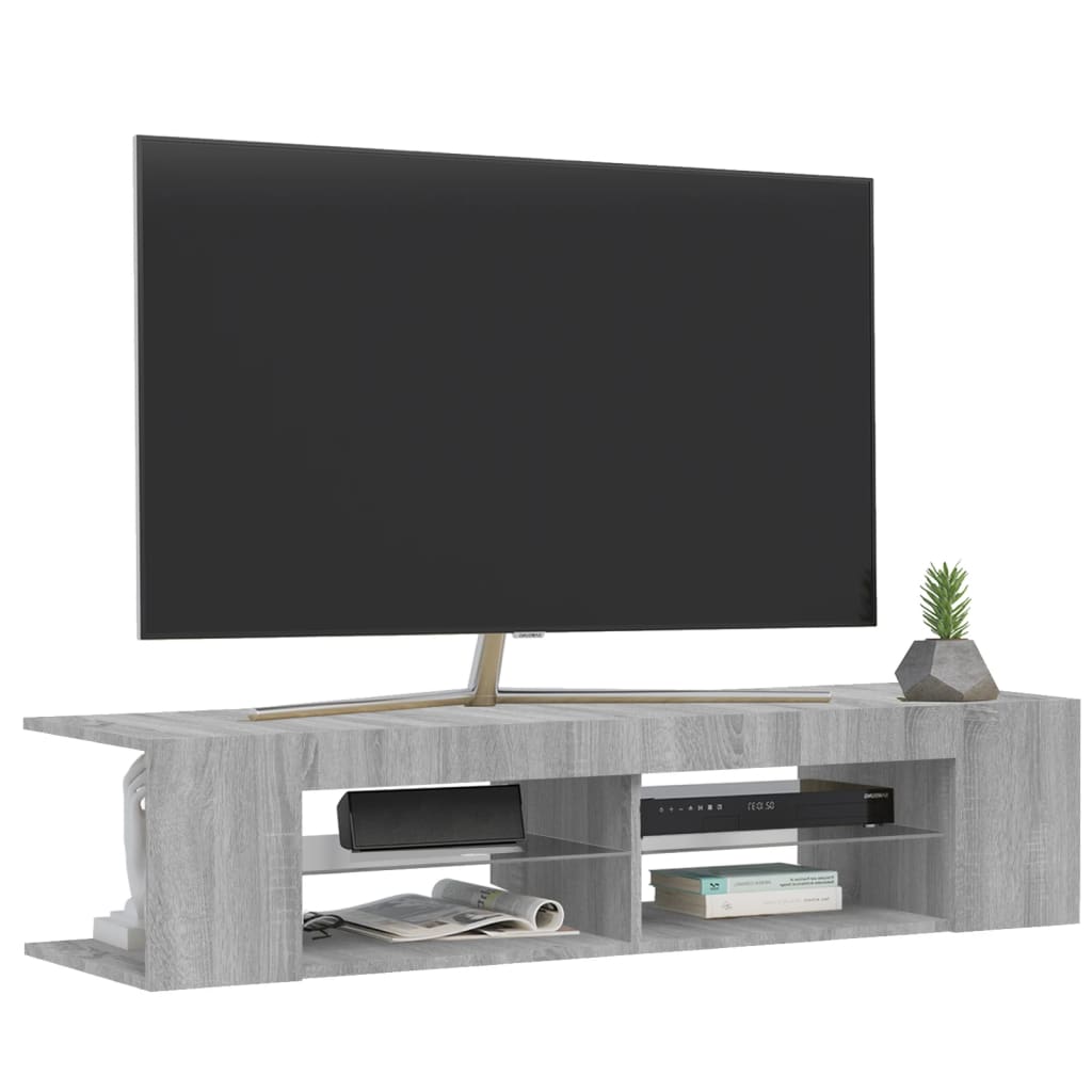 Tv-Meubel Met Led-Verlichting 135X39X30 Cm Eiken