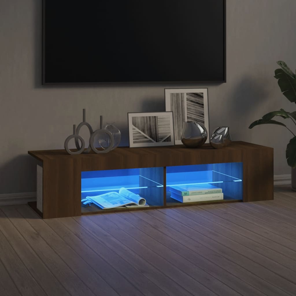 Tv-Meubel Met Led-Verlichting 135X39X30 Cm Eiken