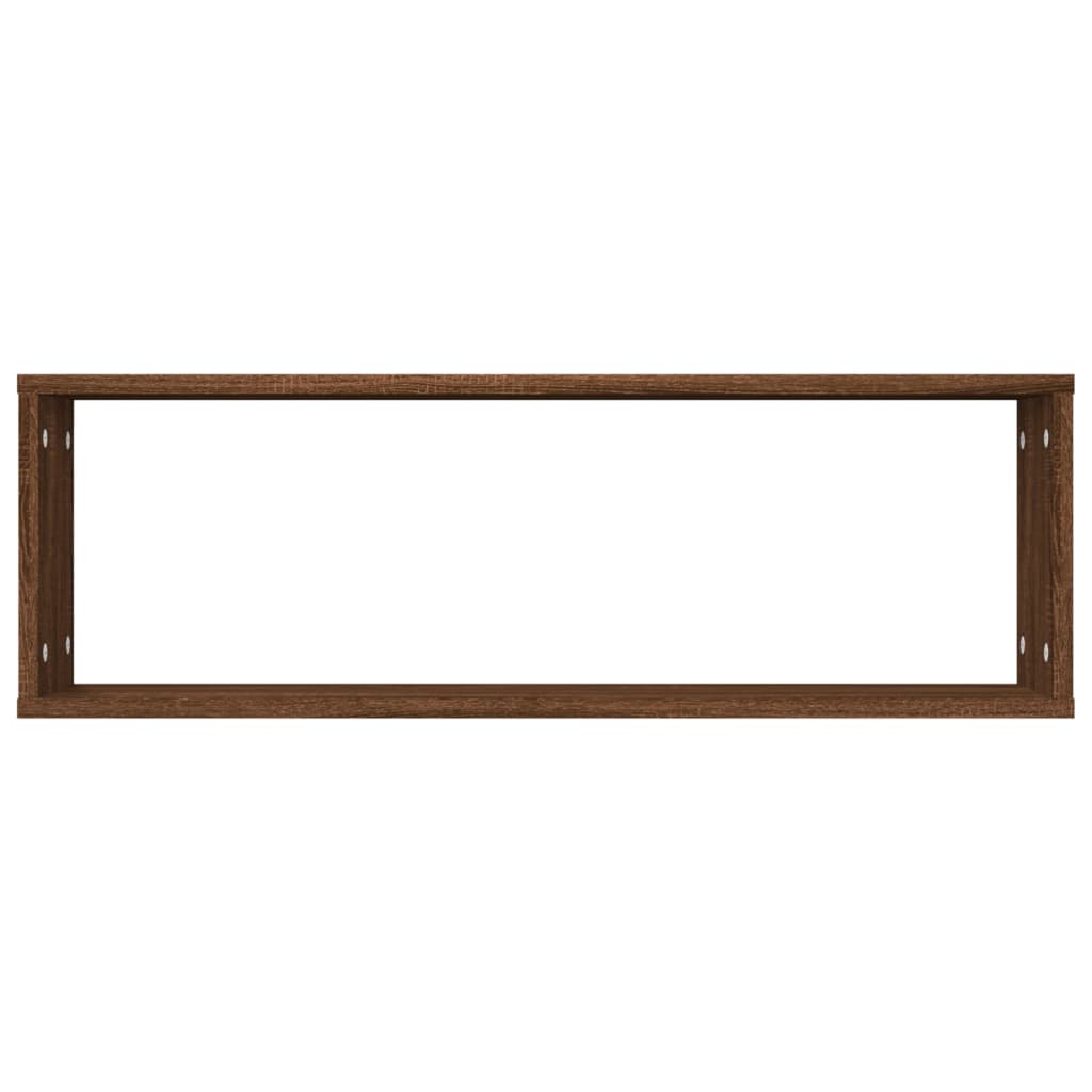 Wandschappen Kubus 80X15X26,5 Cm Bewerkt Hout Bruineiken