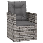 -Delige Loungeset Met Kussens Poly Rattan