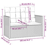 -Delige Loungeset Met Kussens Poly Rattan