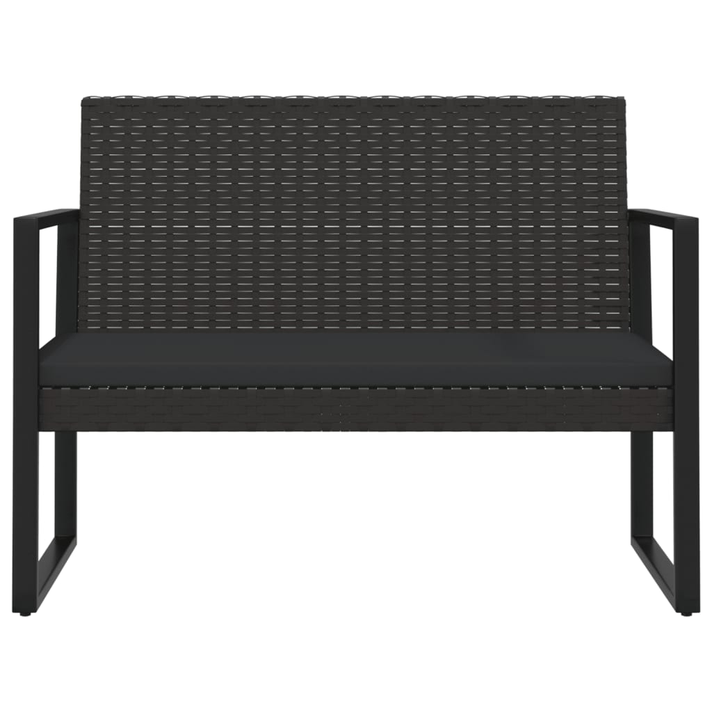 4-Delige Loungeset Met Kussens Poly Rattan Zwart