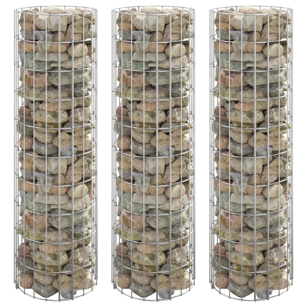 Gabion Plantenbakken 3 St Rond Verhoogd Ø30X50 Cm Staal