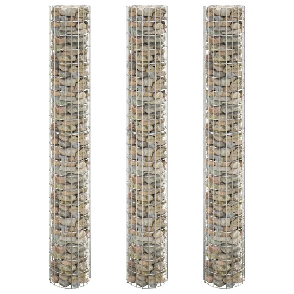 Gabion Plantenbakken 3 St Rond Verhoogd Ø30X50 Cm Staal