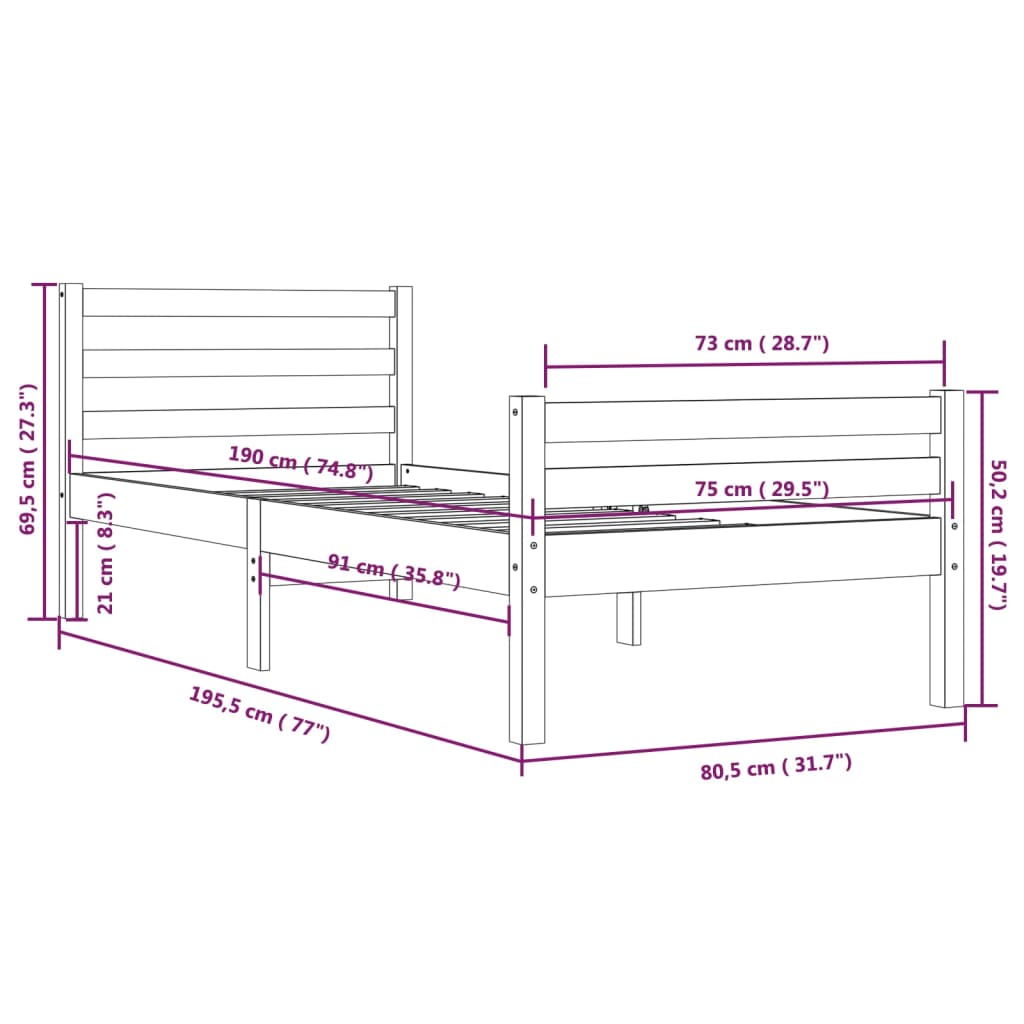 Bedframe Massief Hout