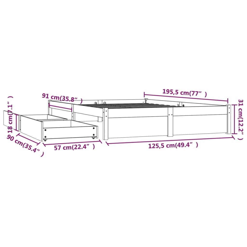 Bedframe Met Lades