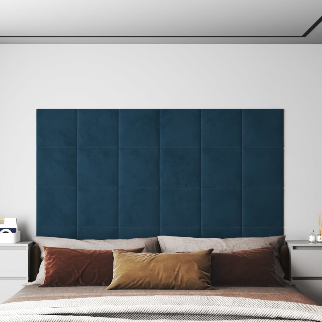 Wandpanelen 1,08 M² Fluweel Blauw