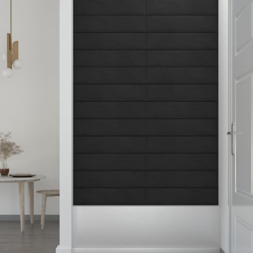 Wandpanelen 1,08 M² Fluweel Zwart