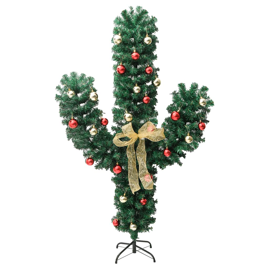 Kerstcactus Met Standaard En Led's Pvc Groen