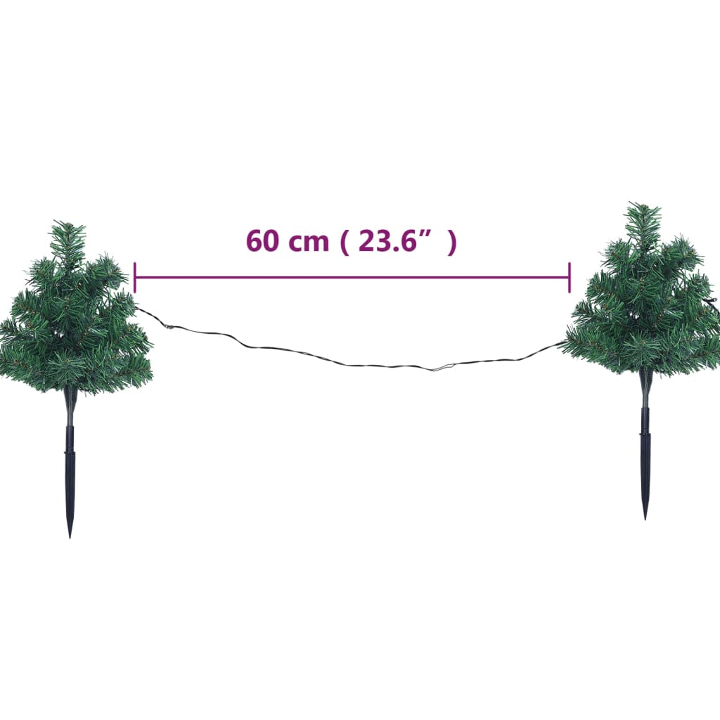 Tuinpadkerstbomen 6 St Met Te Led's 45 Cm Pvc