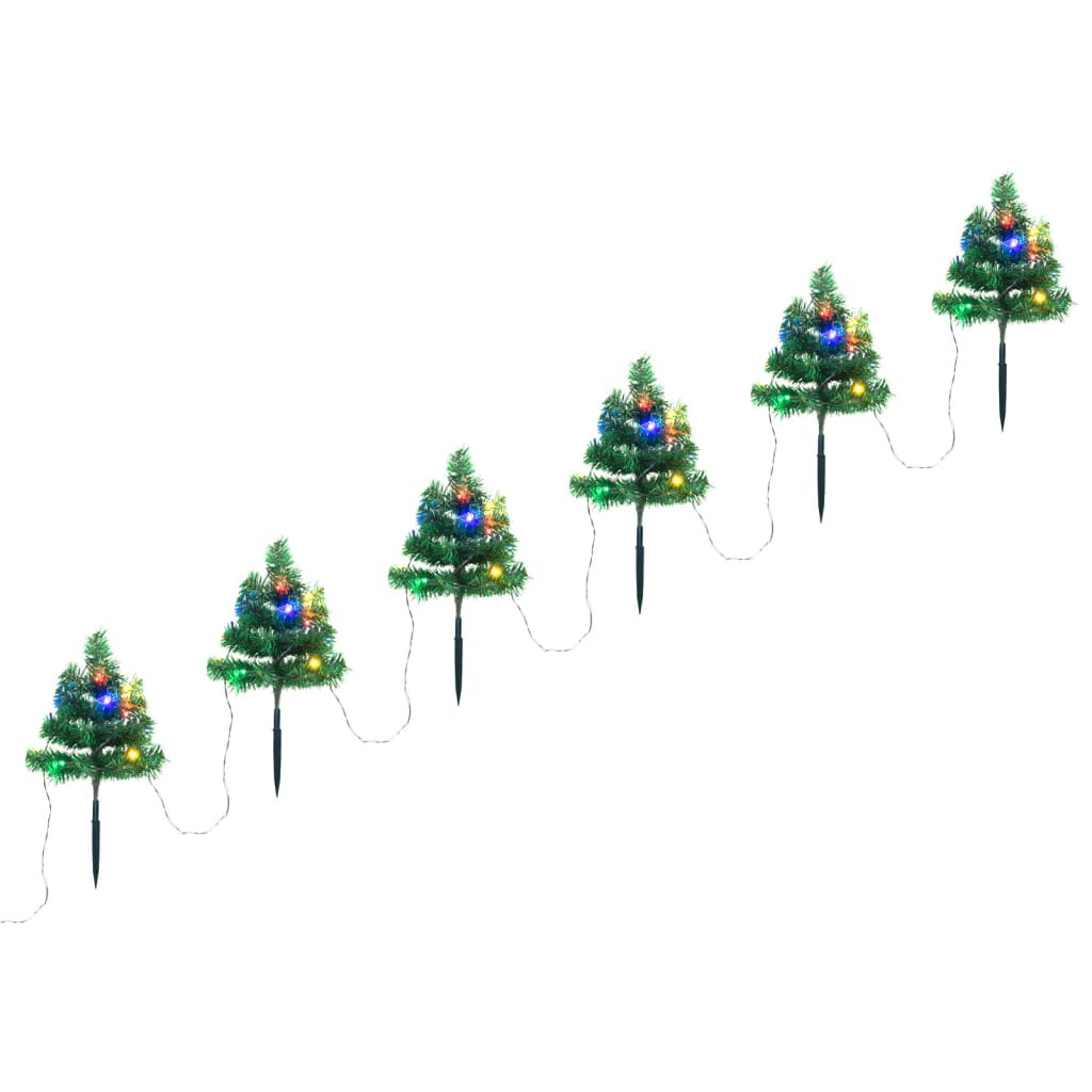 Tuinpadkerstbomen 6 St Met Te Led's 45 Cm Pvc