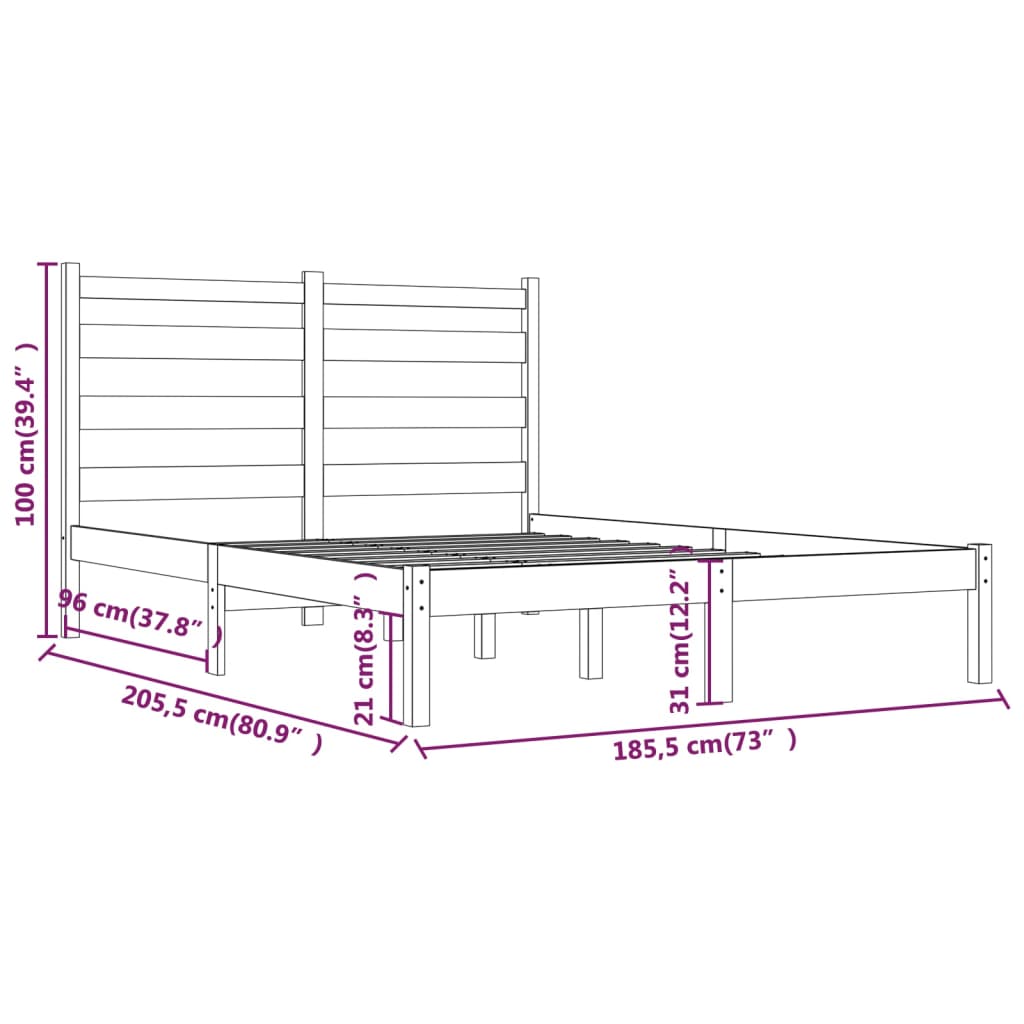 Bedframe Massief Grenenhout