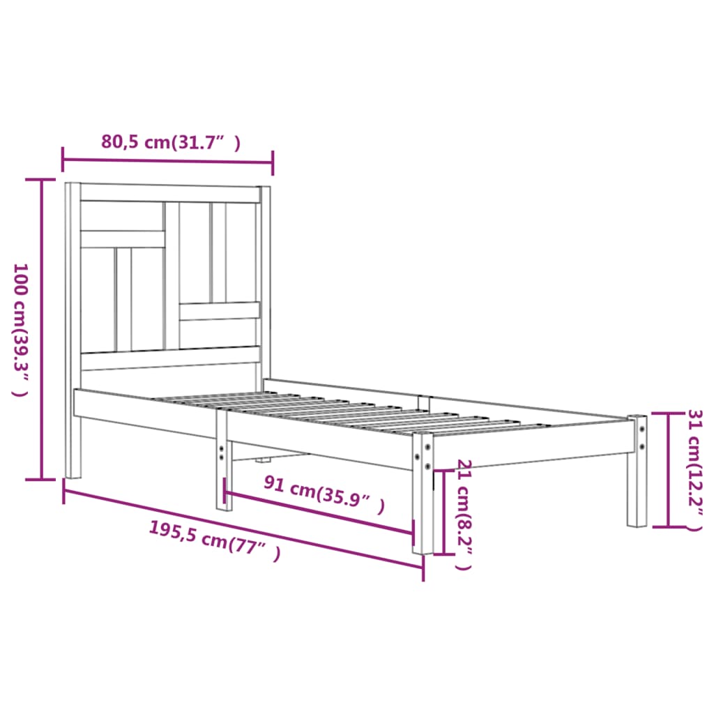 Bedframe Massief Hout