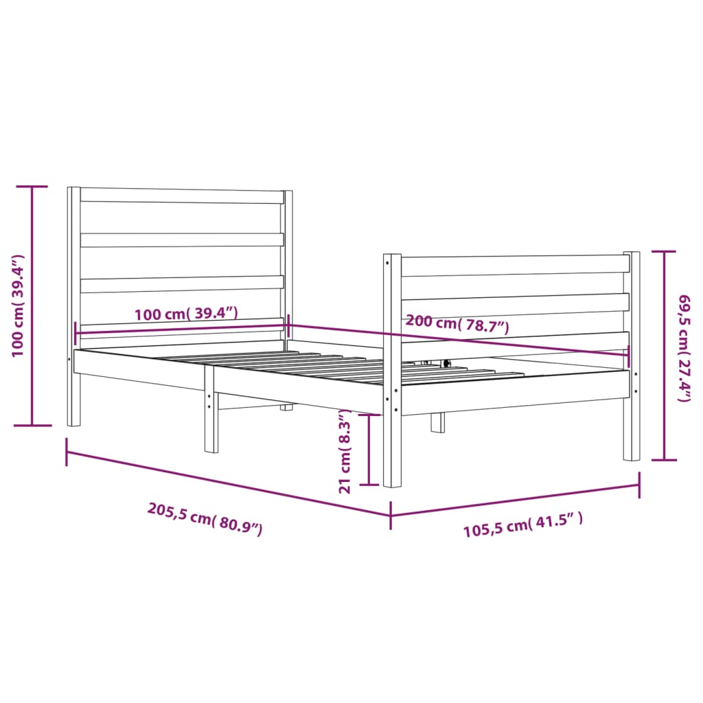 Bedframe Massief Grenenhout