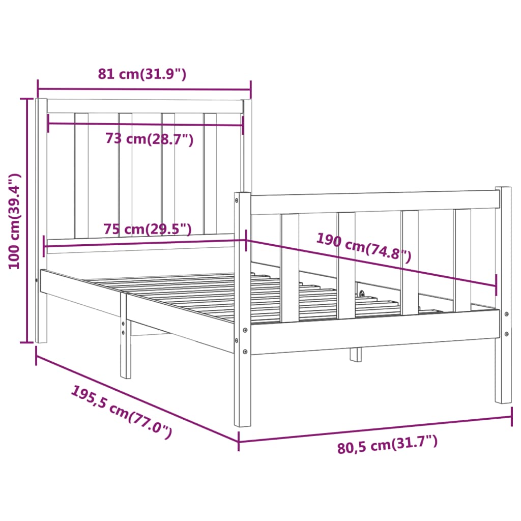 Bedframe Massief Hout