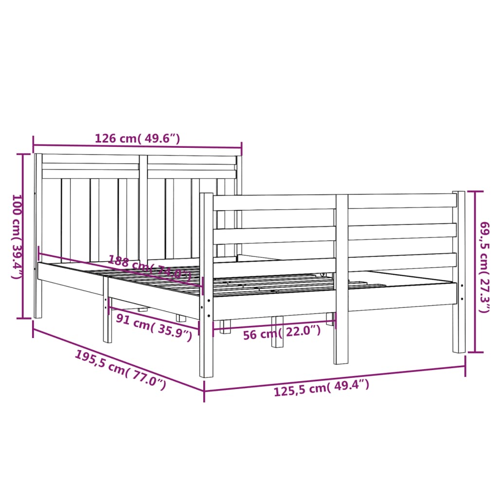 Bedframe Massief Hout