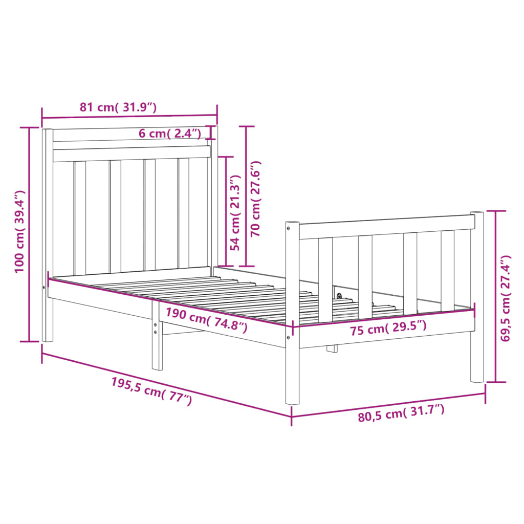 Bedframe Massief Hout