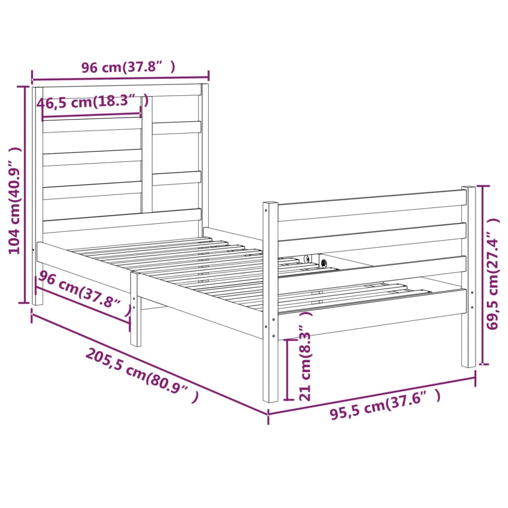 Bedframe Massief Hout