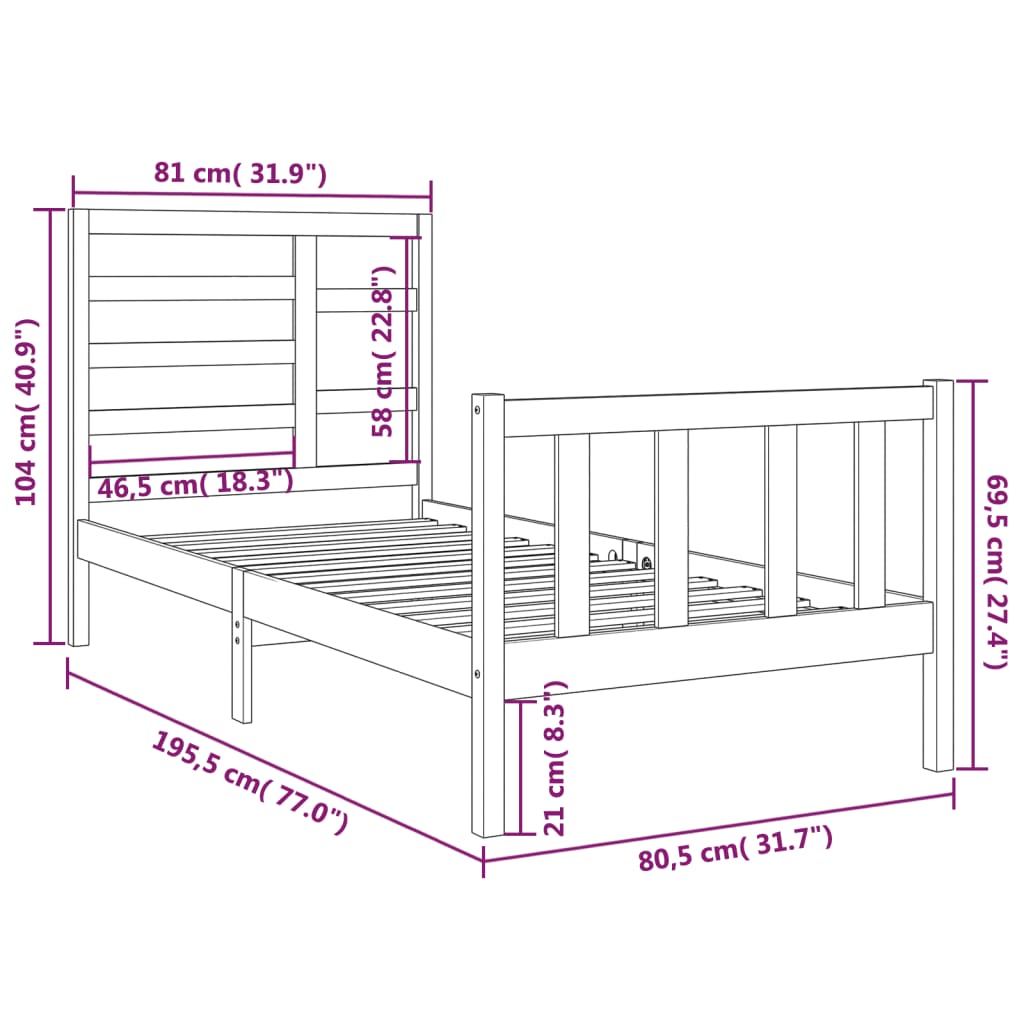 Bedframe Massief Hout