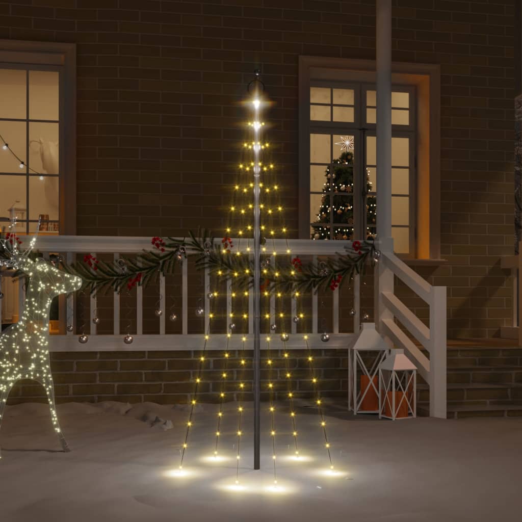 Vlaggenmast Kerstboom 732 Led's Meerkleurig 500 Cm