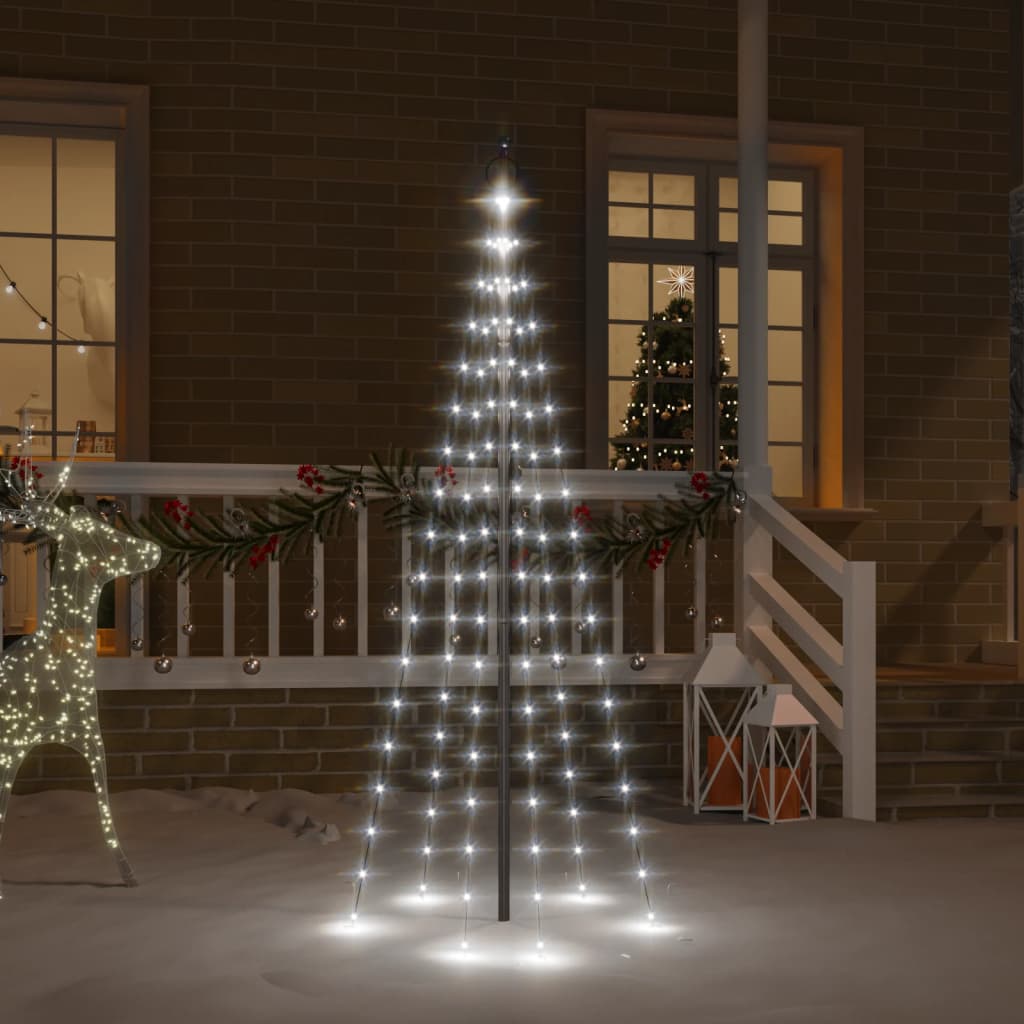 Vlaggenmast Kerstboom 732 Led's Meerkleurig 500 Cm