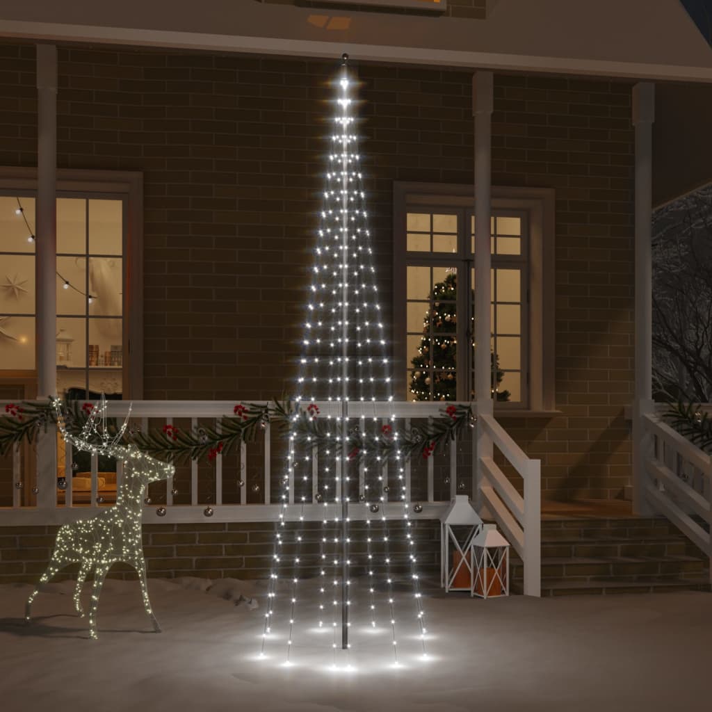 Vlaggenmast Kerstboom 732 Led's Meerkleurig 500 Cm