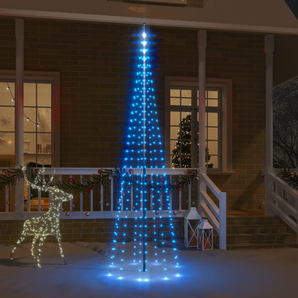 Vlaggenmast Kerstboom 732 Led's Meerkleurig 500 Cm