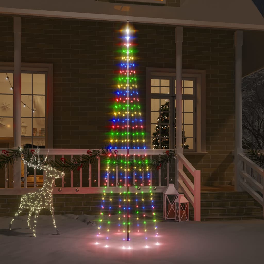 Vlaggenmast Kerstboom 732 Led's Meerkleurig 500 Cm