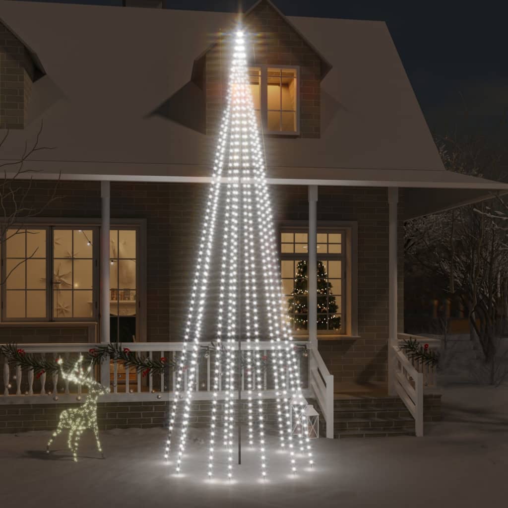 Vlaggenmast Kerstboom 732 Led's Meerkleurig 500 Cm