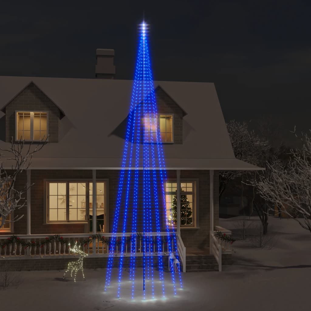 Vlaggenmast Kerstboom 732 Led's Meerkleurig 500 Cm