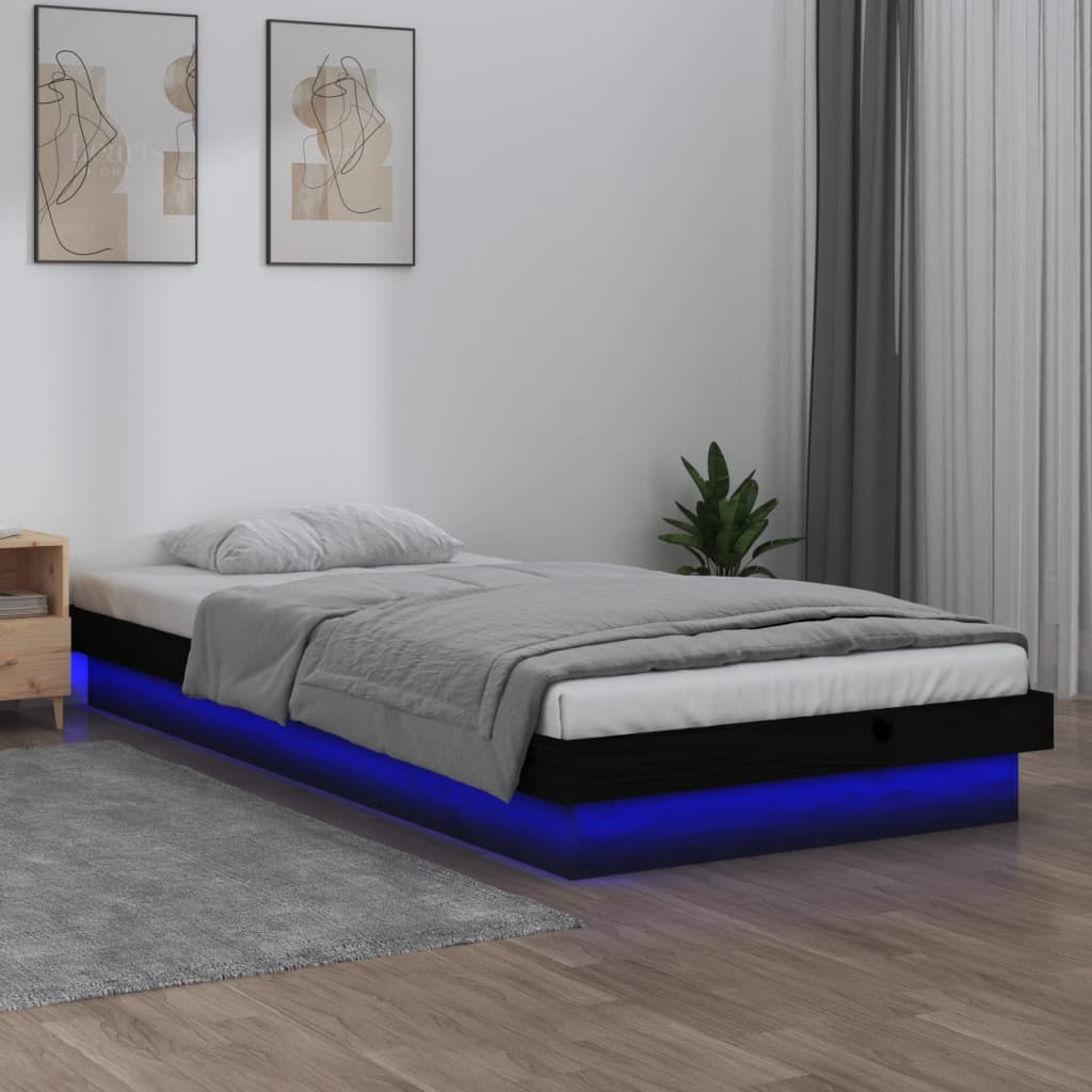 Bedframe Led Massief Hout