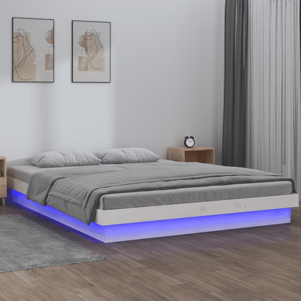 Bedframe Led Massief Hout