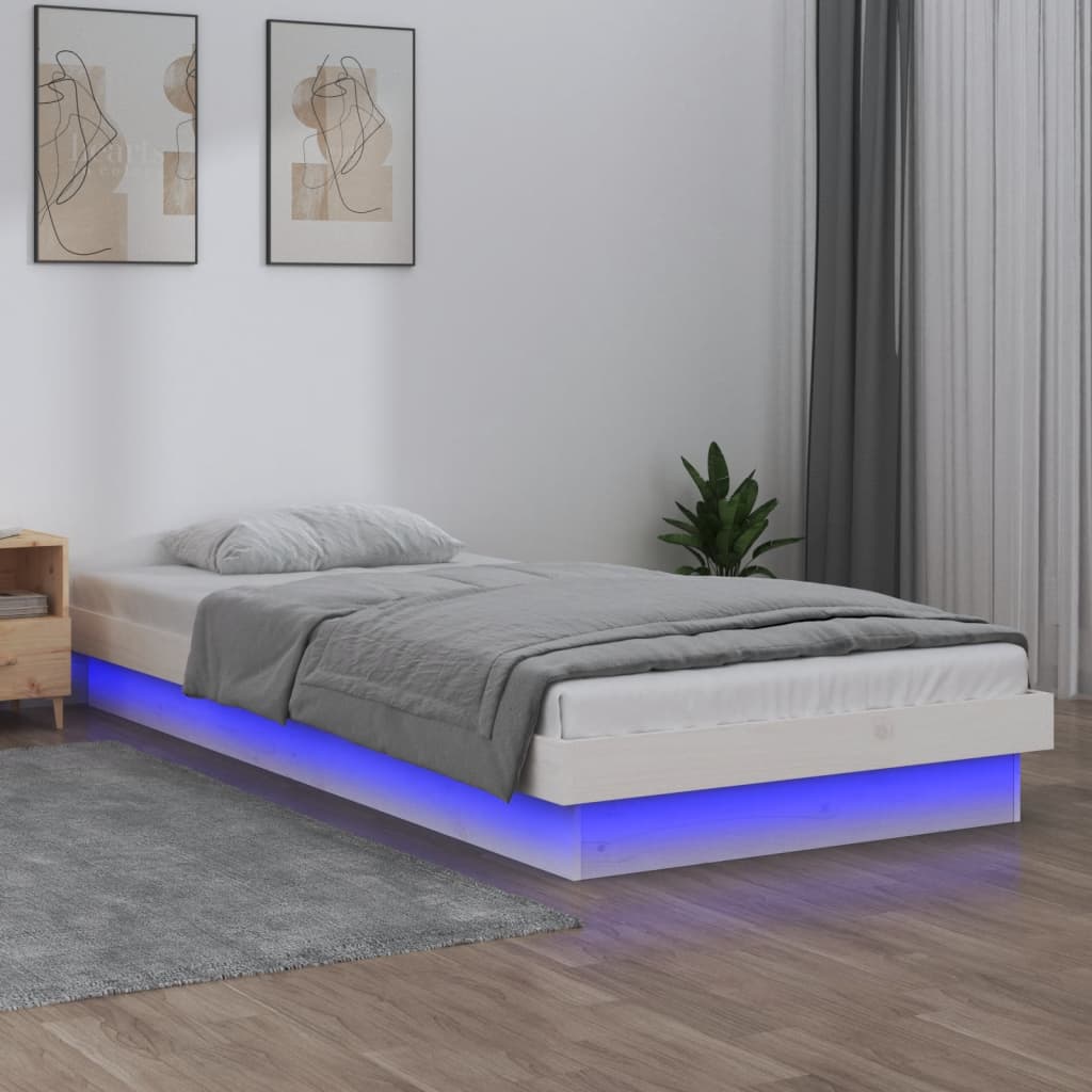 Bedframe Led Massief Hout